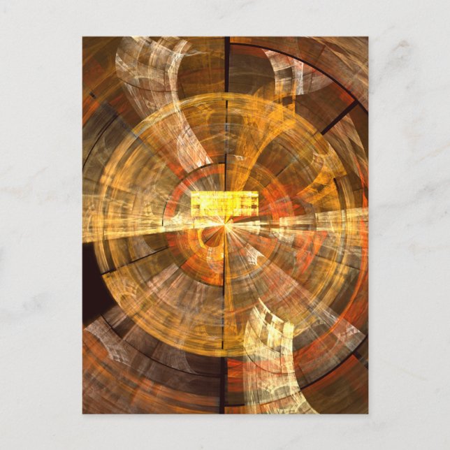 Integrität Radiale Abstrakte Kunst in warmen Goldt Postkarte (Vorderseite)
