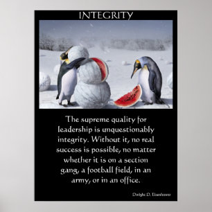 INTEGRITY Pinguine Gebäude Wassermelone Schneemann Poster