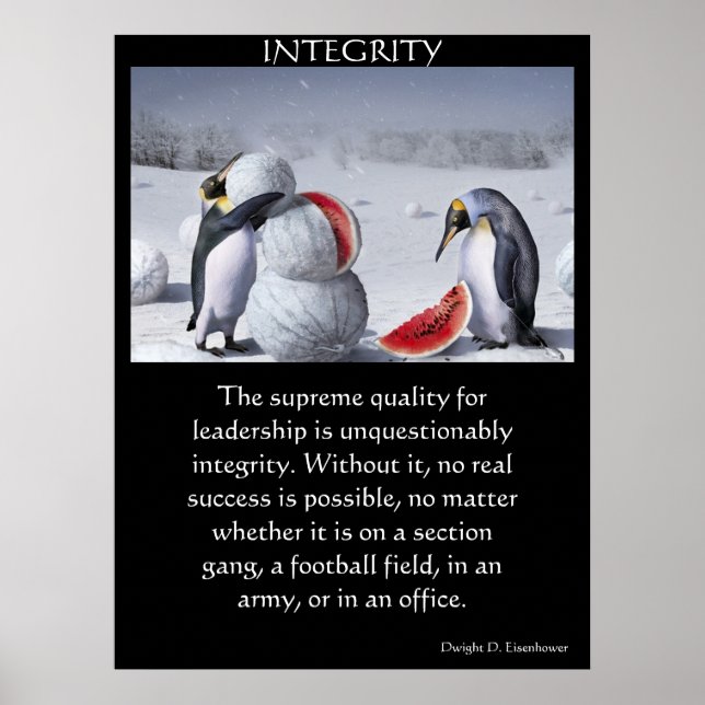 INTEGRITY Pinguine Gebäude Wassermelone Schneemann Poster (Vorne)