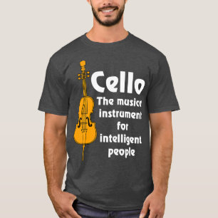 Intelligent Cello White Text T-Shirt