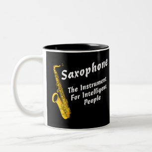Intelligent Saxophon Zweifarbige Tasse