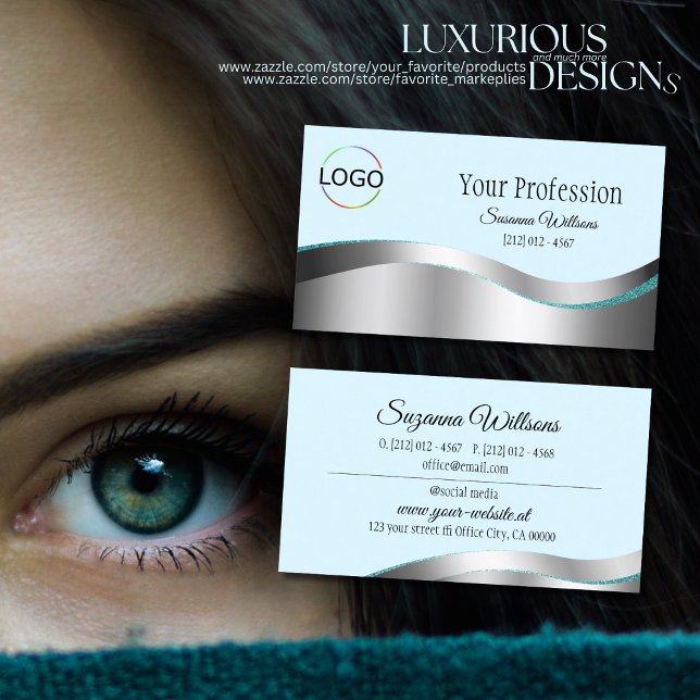 Intelligente Aquamarine Silber-Dekoration mit Bran Visitenkarte (Von Creator hochgeladen)