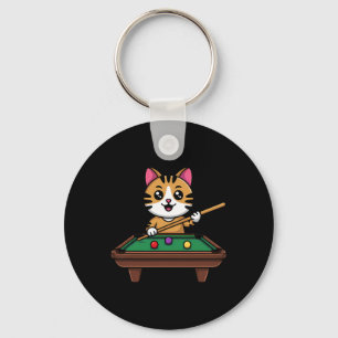 Intelligente Cat Playing Billiards Funny Humour m Schlüsselanhänger