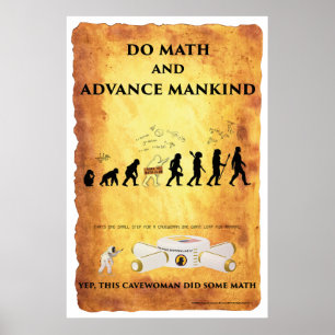 Intelligente Cavewoman: Tun Sie Mathe und bringen Poster