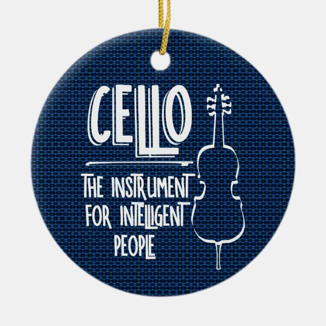 Intelligente Cellist Line Zeichnend Keramik Ornament (Vorne)