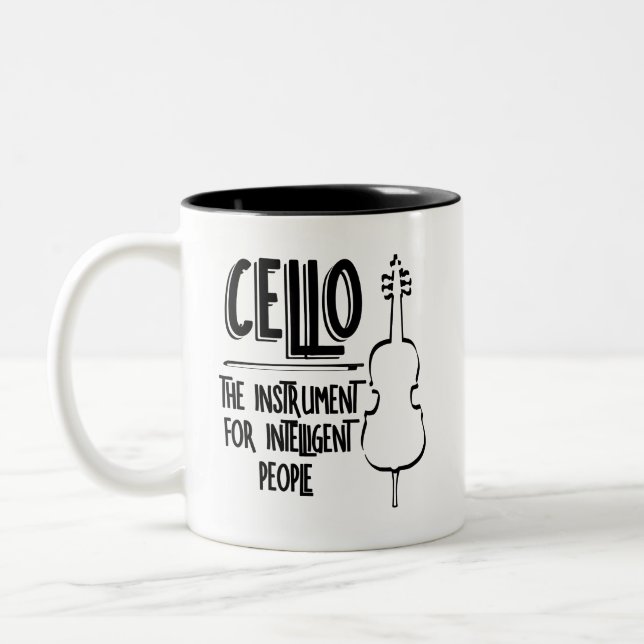 Intelligente Cellist Line Zeichnend Zweifarbige Tasse (Links)