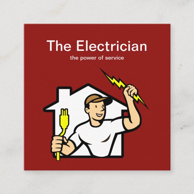 Intelligente Elektriker-Visitenkarten Quadratische Visitenkarte (Vorderseite)