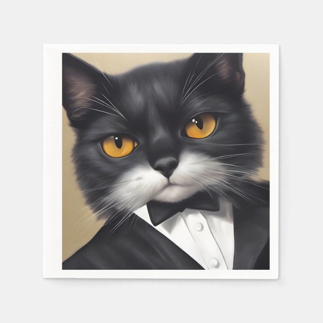 Intelligente Katze Serviette (Vorderseite)
