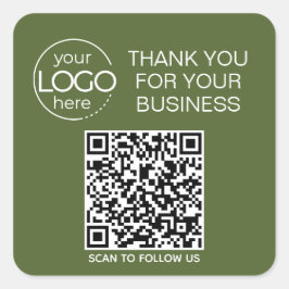 Intelligente Kontaktaufnahme mit Olive Green QR Quadratischer Aufkleber