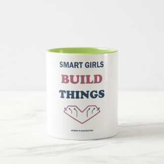 Intelligente Mädchen bauen Ingenieurwesen Zweifarbige Tasse