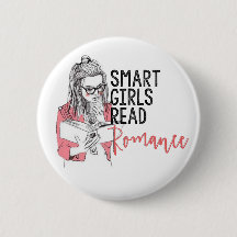 Intelligente Mädchen lasen Romance Kreis-Knopf