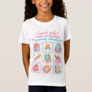 Intelligente Mädchen Lernabenteuer Pastell-Doodle T-Shirt