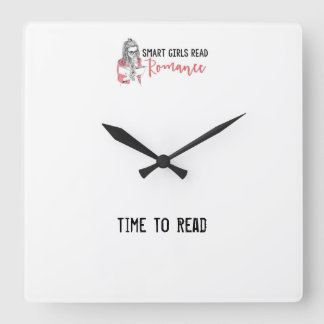 Intelligente Mädchen lesen Romantik zum Nachlesen  Quadratische Wanduhr