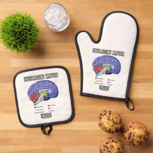 Intelligente Materie im anatomischen Gehirn Spaß Ofenhandschuh & Topflappen-Set