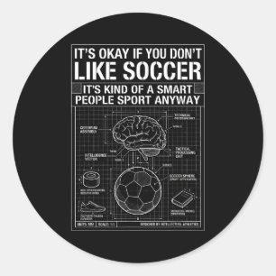 Intelligente Menschen Fußball Blueprint Lustig Int Runder Aufkleber