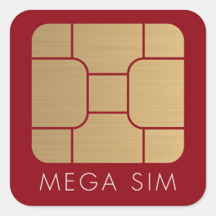 Intelligente SIM-Karte Mega-Format Fauxgold Quadratischer Aufkleber