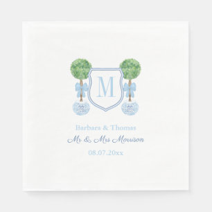 Intelligente Topiary Couples Wedding Wappen Monogr Serviette