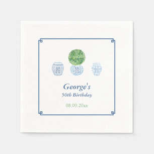 Intelligente Topiary-Party in Blau und Grün für Er Serviette