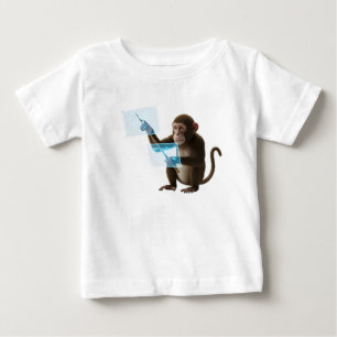 Intelligenter Affe, der futuristische holografisch Baby T-shirt