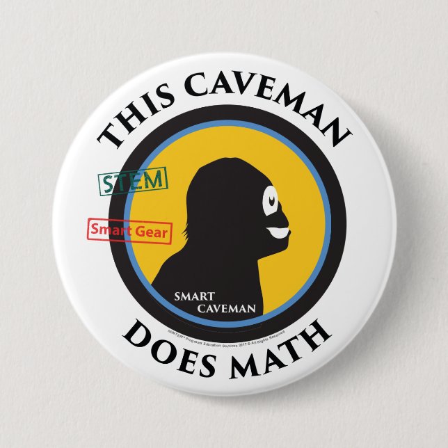 Intelligenter Gang-Mathe-Höhlenbewohner STAMM Button (Vorderseite)