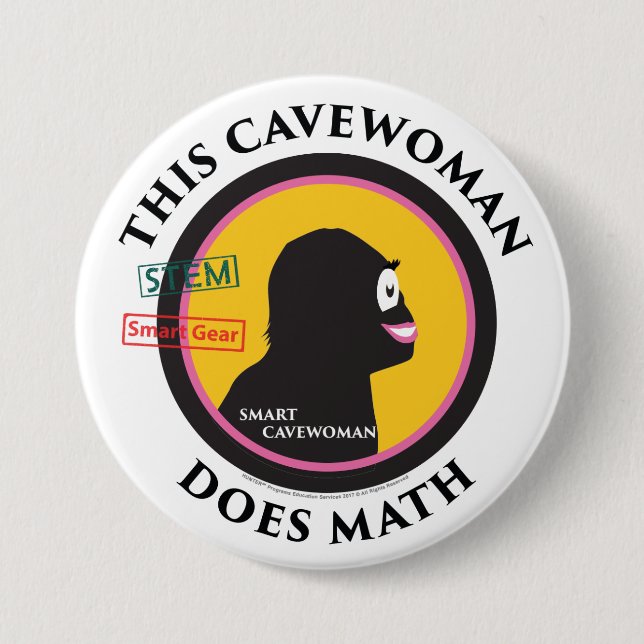 Intelligenter Gang-MatheCavewoman STAMM Button (Vorderseite)