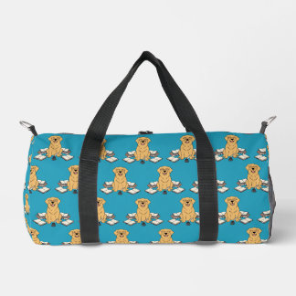 Intelligenter Golden Retriever Schriftsteller Buch Duffle Bag