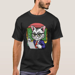 Intelligenter Katzenlehrer, der Laptop-Tafel Lang T-Shirt