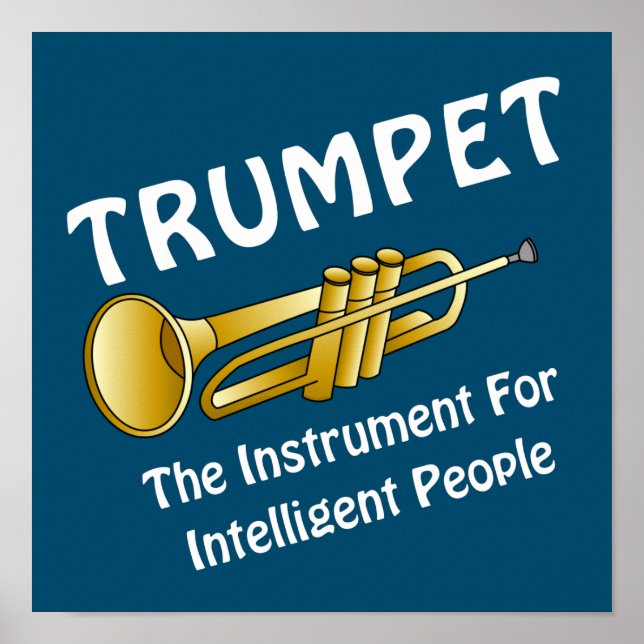Intelligenter Trumpet - Weißer Text Poster (Vorne)