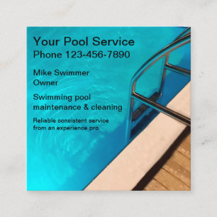 Intelligenter Zwei-Seiten-Schwimmbad-Service Quadratische Visitenkarte