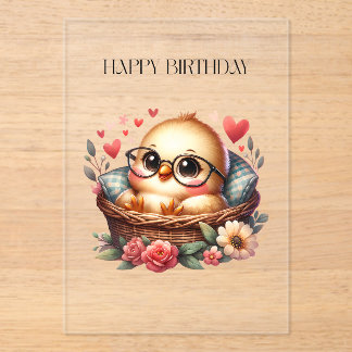 Intelligentes Huhn Geburtstag Acryleinladungen