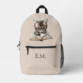 Intelligentes Kätzchen mit Brille Personalisiert Bedruckter Rucksack