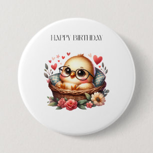 Intelligentes Küken Geburtstag Button