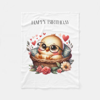 Intelligentes Küken Geburtstag Fleecedecke