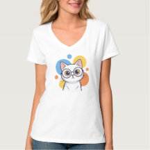 Intelligentes Nerd Weißkatze Brille Design