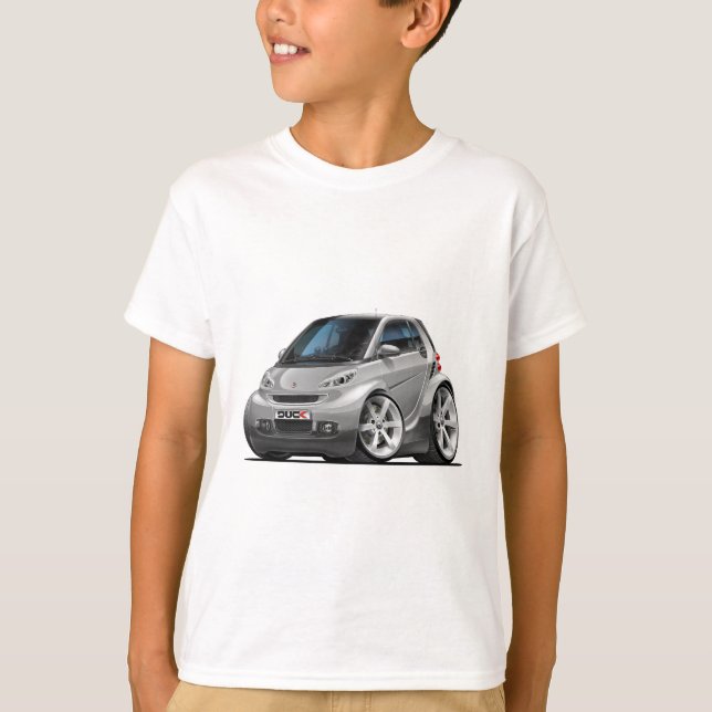 Intelligentes silbernes Auto T-Shirt (Vorderseite)
