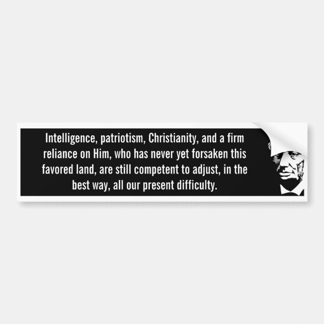 Intelligenz-Patriotismus-Christentum (Lincoln) Autoaufkleber (Vorne)