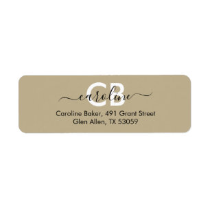 Intemporel — Taupe Étiquette de adresse beige