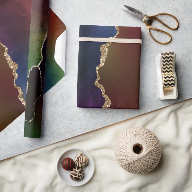 Intense Dark Agate | Moody Rainbow Jewel Tone Geschenkpapier (Kunsthandwerk)
