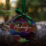 Intense Dark Agate | Moody Rainbow Jewel Tone Keramik Ornament<br><div class="desc">Ausgeklügelte magische Mystik des natürlichen Bio Agatsteins mit wunderschönen Eben und Strömungen von metallischen Venen und flüssiger Wasserfarbe Marmorstruktur. Die konzeptuelle moderne abstrakte Ästhetik bringt einen luxuriösen Mystik mit sich, um einen vollkommenen Pop von Farbe und persönlichem Stil hinzuzufügen. Auch übertragbar auf Schul-/Büromaterial oder Dekoration für eine einfache DIY Zuhause...</div>
