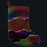 Intense Dark Agate | Moody Rainbow Jewel Tone Kleiner Weihnachtsstrumpf<br><div class="desc">Ausgeklügelte magische Mystik des natürlichen Bio Agatsteins mit wunderschönen Eben und Strömungen von metallischen Venen und flüssiger Wasserfarbe Marmorstruktur. Die konzeptuelle moderne abstrakte Ästhetik bringt einen luxuriösen Mystik mit sich, um einen vollkommenen Pop von Farbe und persönlichem Stil hinzuzufügen. Auch übertragbar auf Schul-/Büromaterial oder Dekoration für eine einfache DIY Zuhause...</div>