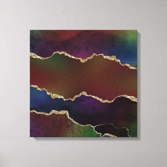 Intense Dark Agate | Moody Rainbow Jewel Tone Leinwanddruck (Vorderseite)