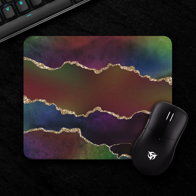 Intense Dark Agate | Moody Rainbow Jewel Tone Mousepad (Von Creator hochgeladen)