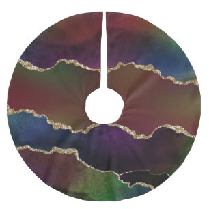 Intense Dark Agate   Moody Rainbow Jewel Tone Polyester Weihnachtsbaumdecke
