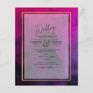 Intensiv Magenta Pflaume Lila Tinte Hochzeit EINLA Flyer