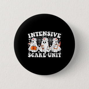 Intensiv-Pflegeeinheit Halloween Ghost-Krankenschw Button