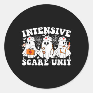 Intensiv-Pflegeeinheit Halloween Ghost-Krankenschw Runder Aufkleber