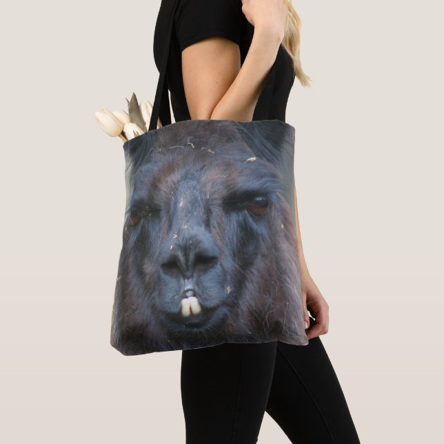 Intensiv-Schwarzlama-Zuchttier Tasche (Von Nahem)