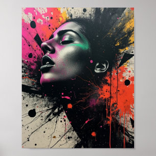 Intensive Abstrakte Wandkunst mit fetten Schnürsen Poster