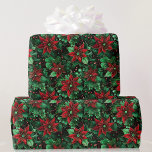 Intensive Color Poinsettia Christmas AI Geschenkpapier<br><div class="desc">Intensiv Farbe Poinsettia Weihnachtsbuch</div>