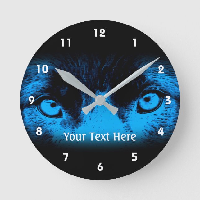 Intensive Dog Eyes Animal Art Runde Wanduhr (Vorderseite)